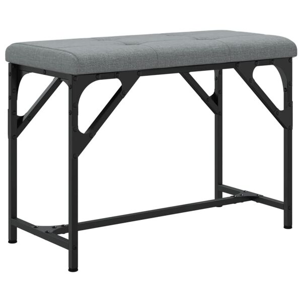 vidaXL Πάγκος Τραπεζαρίας Ανοιχτό Γκρι 62x32x45 εκ. Ατσάλι / Ύφασμα