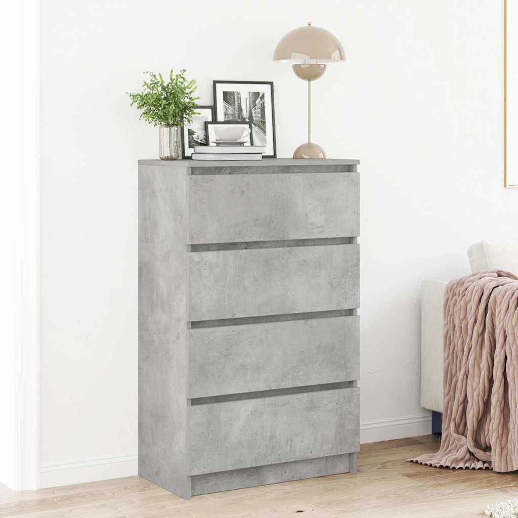 vidaXL Συρταριέρα Γκρι Σκυροδέματος 60x35x98,5 εκ. Επεξεργασμένο Ξύλο