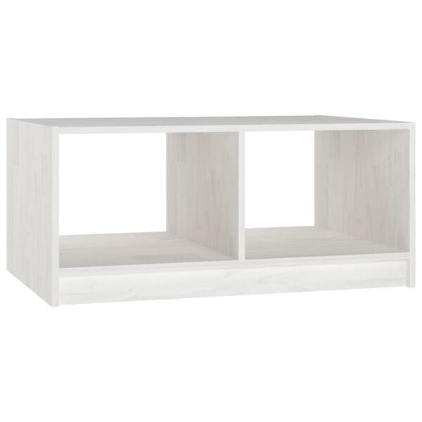 vidaXL Τραπεζάκι Σαλονιού Λευκό 75x50x33,5 εκ. από Μασίφ Ξύλο Πεύκου