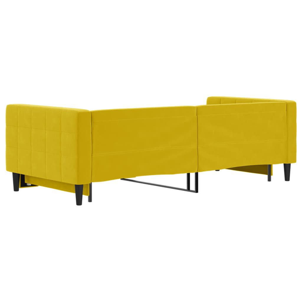 vidaXL Καναπές Κρεβάτι Συρόμενος Κίτρινος 90 x 200 εκ. Βελούδινος