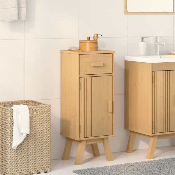vidaXL Ντουλάπι Μπάνιου Olden Καφέ 35 x 30 x 90 cm Μασίφ ξύλο πεύκου