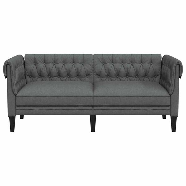 vidaXL Καναπές Chesterfield Σκούρο γκρι 182.5 x 74.5 x 74.5 εκατοστά