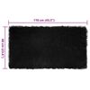 vidaXL Ψεύτικο Δέρμα Προβάτου Χαλί Μαύρο 60 x 110 cm Πολυεστέρας