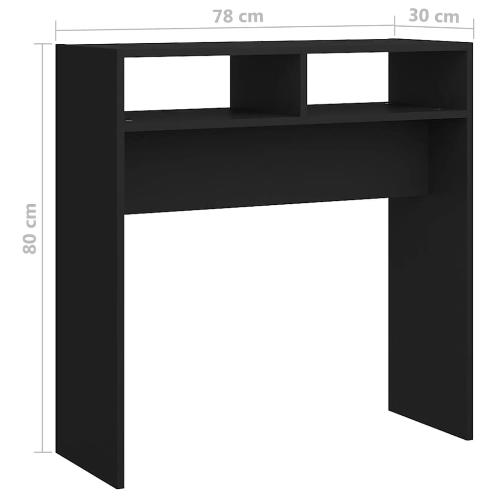 vidaXL Τραπεζάκι Κονσόλα Μαύρο 78 x 30 x 80 εκ. από Επεξ. Ξύλο