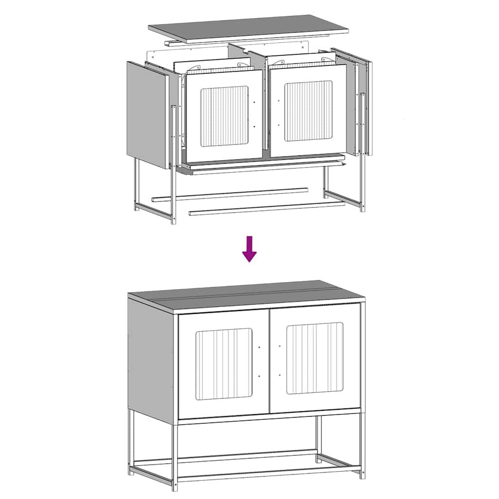 ντουλάπι τηλεόρασης vidaXL Λευκό 68x39x60,5cm από χάλυβα ψυχρής έλασης