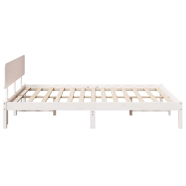 vidaXL Σκελετός Κρεβατιού Λευκό 200 x 200 cm Μασίφ ξύλο πεύκου