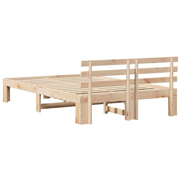 vidaXL Σκελετός Κρεβατιού Καφέ 120 x 200 cm Μασίφ ξύλο πεύκου