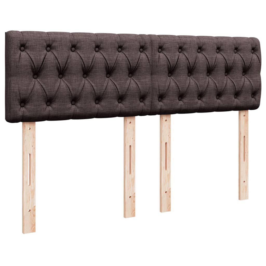 vidaXL Κρεβάτι Boxspring με Στρώμα Σκούρο Καφέ 160x200 εκ Υφασμάτινο