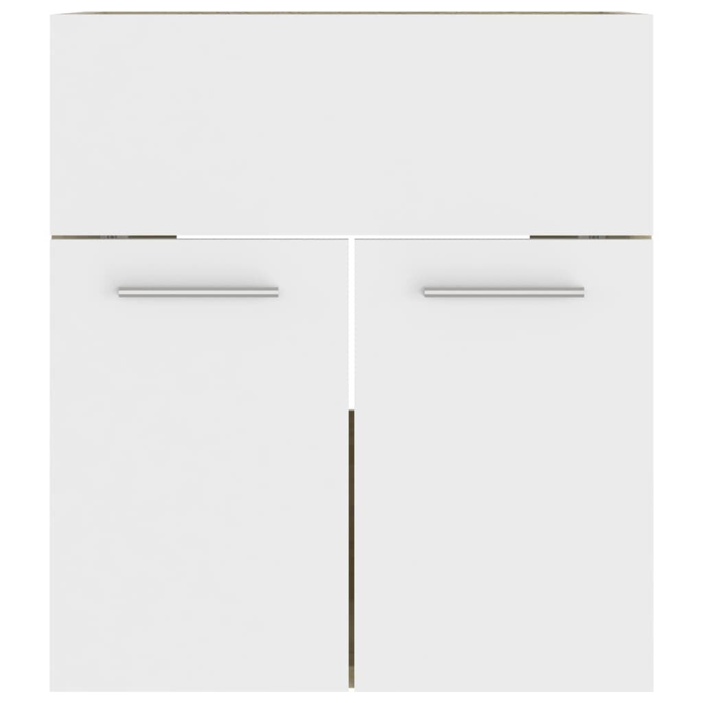 vidaXL Ντουλάπι Νιπτήρα Λευκό/Sonoma Δρυς 41x38,5x46 εκ από Επεξ. Ξύλο