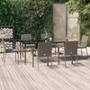 vidaXL Σετ Τραπεζαρίας Κήπου 7 τεμ Μαύρο&Γκρι Συνθ. Ρατάν με Μαξιλάρια