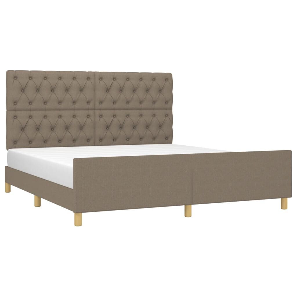 vidaXL Σκελετός Κρεβατιού Χωρίς Στρώμα Taupe 160x200 εκ. Υφασμάτινο