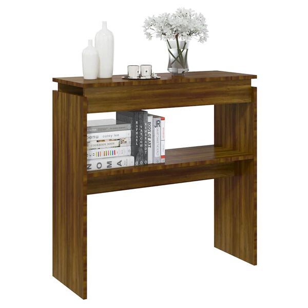 vidaXL Τραπέζι Κονσόλα Καφέ Δρυς 80 x 30 x 80 εκ. Επεξεργασμένο Ξύλο