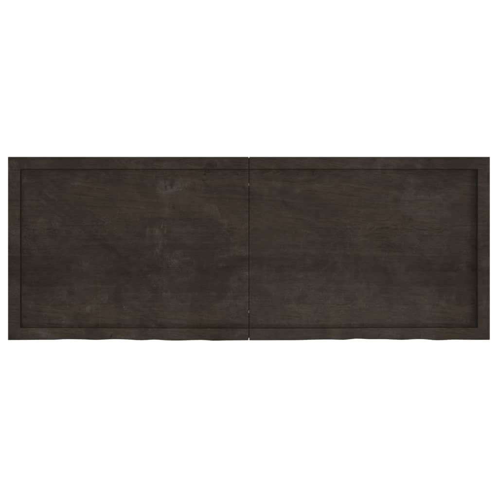 vidaXL Ράφι Τοίχου Σκούρο Καφέ 160x60x(2-4) εκ. Επεξ. Μασίφ Ξύλο Δρυός