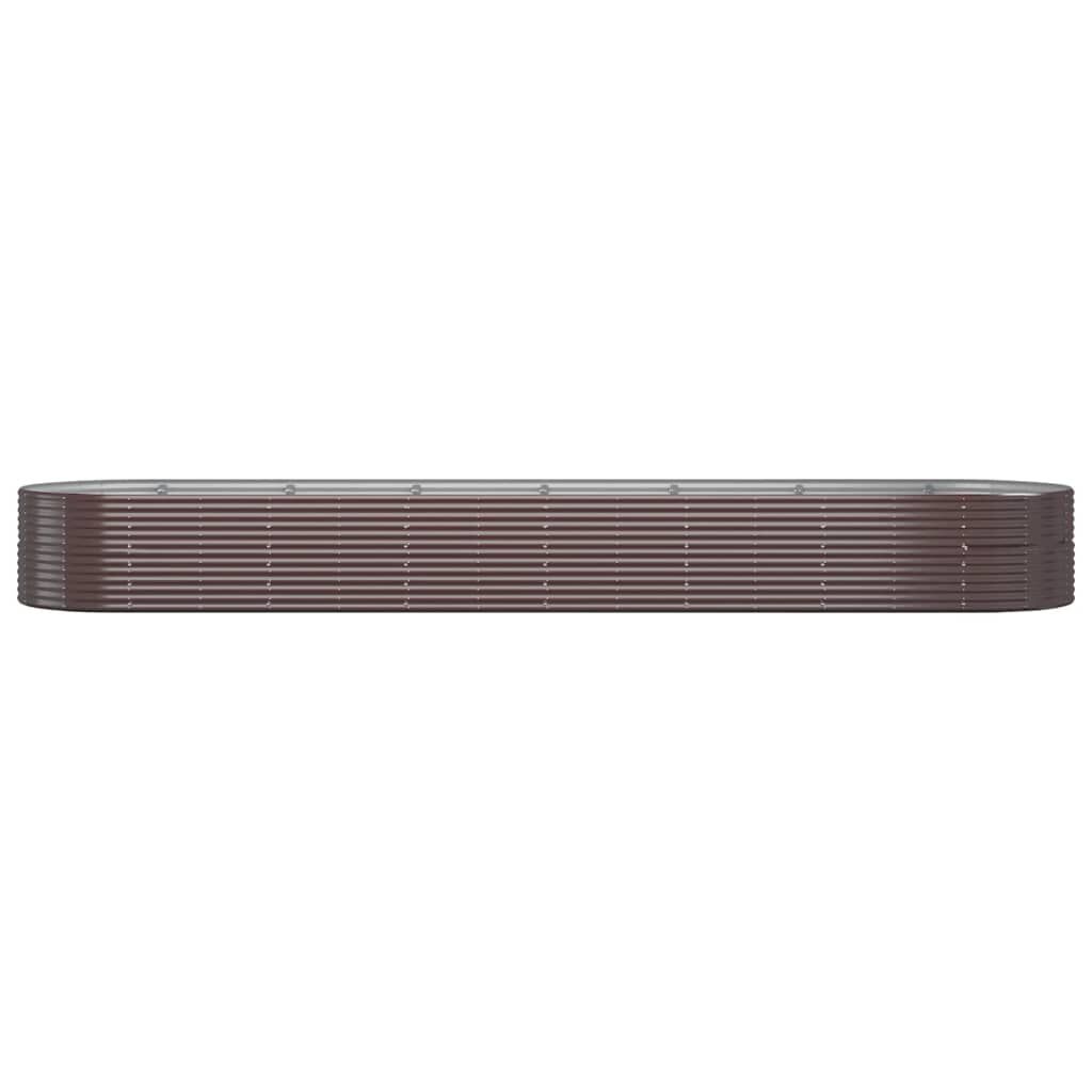 vidaXL Ζαρντινιέρα Καφέ 584x140x68εκ Ατσάλι με Ηλεκτρ. Βαφή Πούδρας