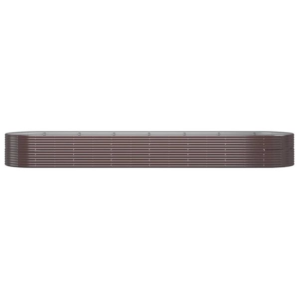 vidaXL Ζαρντινιέρα Καφέ 584x140x68εκ Ατσάλι με Ηλεκτρ. Βαφή Πούδρας