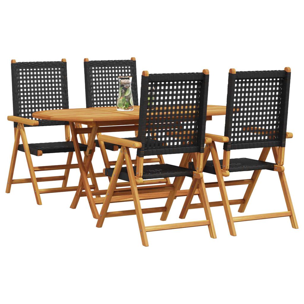 vidaXL Πτυσσόμενο Τραπέζι Κήπου 7 pcs Γκρι