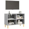 vidaXL Έπιπλο Τηλεόρασης Γκρι Σκυρ. 69,5x30x50εκ με Μασίφ Ξύλινα Πόδια