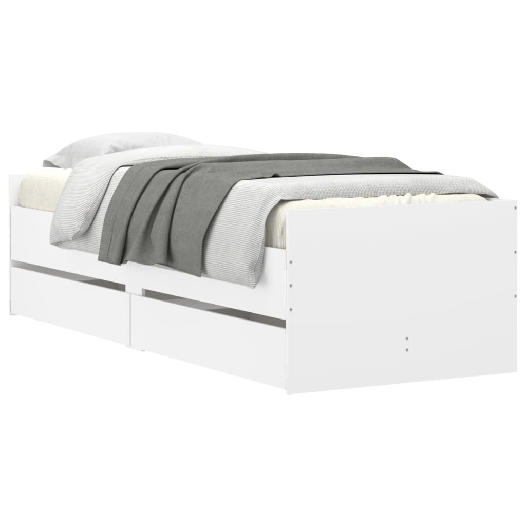 vidaXL Πλαίσιο Κρεβατιού Με Συρτάρια Μαύρο 75x190 εκ Small Single