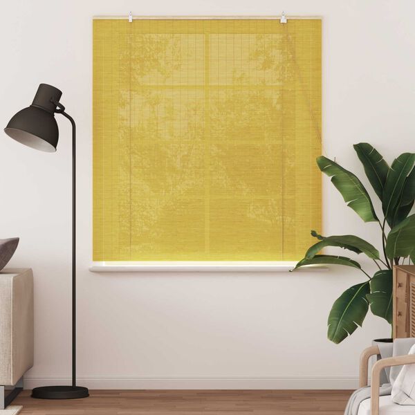 vidaXL Ρολά και Σκίες Παραθύρων Κίτρινο 140 x 160 cm Μπαμπού