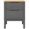 vidaXL Κομοδίνο FLORO Γκρι 45 x 39 x 57 εκ. από Μασίφ Ξύλο Πεύκου