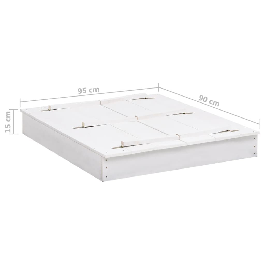 vidaXL Αμμοδόχος Λευκή 95 x 90 x 15 εκ. από Ξύλο Ελάτης