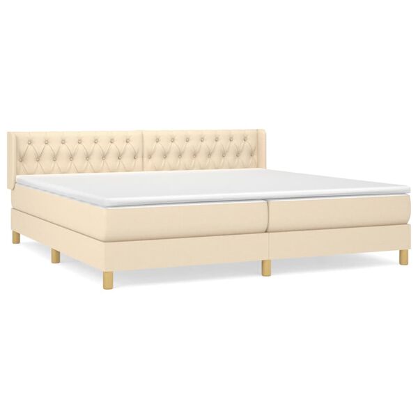 vidaXL &Kappa;&rho;&epsilon;&beta;ά&tau;&iota; Boxspring &mu;&epsilon; &Sigma;&tau;&rho;ώ&mu;&alpha; &Kappa;&rho;&epsilon;&mu; 200x200 &epsilon;&kappa;. &Upsilon;&phi;&alpha;&sigma;&mu;ά&tau;&iota;&nu;&omicron;