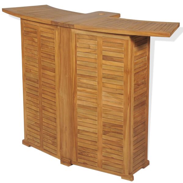 vidaXL Τραπέζι Μπαρ Πτυσσόμενο 155 x 53 x 105 εκ. από Μασίφ Ξύλο Teak