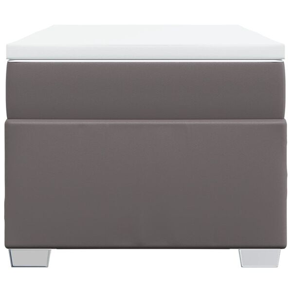 vidaXL Κρεβάτι Boxspring με Στρώμα Γκρι 100x200εκ. από Συνθετικό Δέρμα