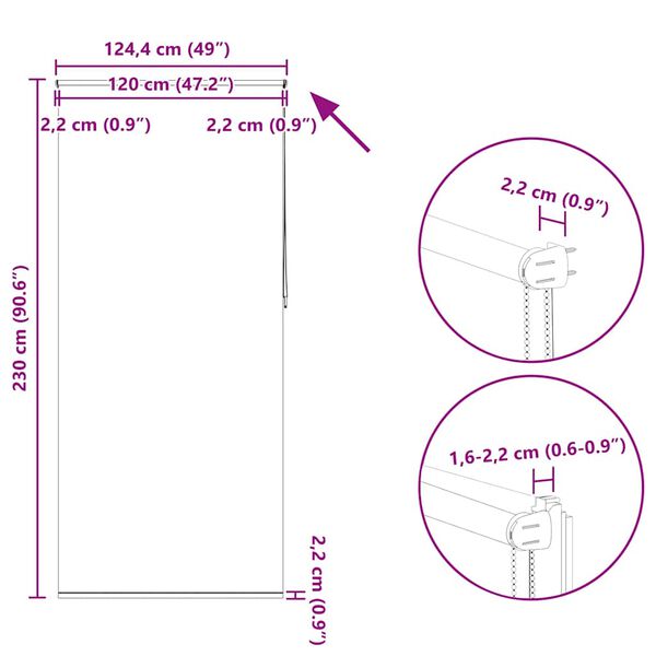 Στόρι Ρόλερ Συσκότισης Λευκό 120 x 230 εκ.