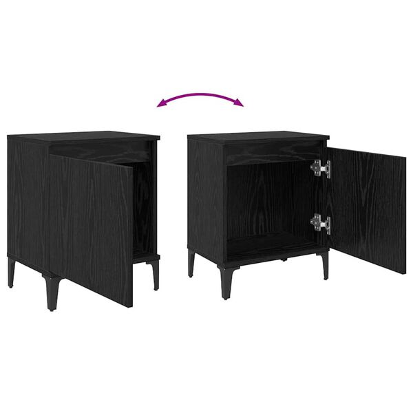 vidaXL Κομοδίνο Μαύρη δρυς 40 x 30 x 50 cm Επεξεργασμένο ξύλο