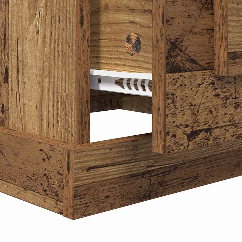 vidaXL Τραπεζάκι σαλονιού with Drawer Παλαιό ξύλο 50 x 50 x 35 cm