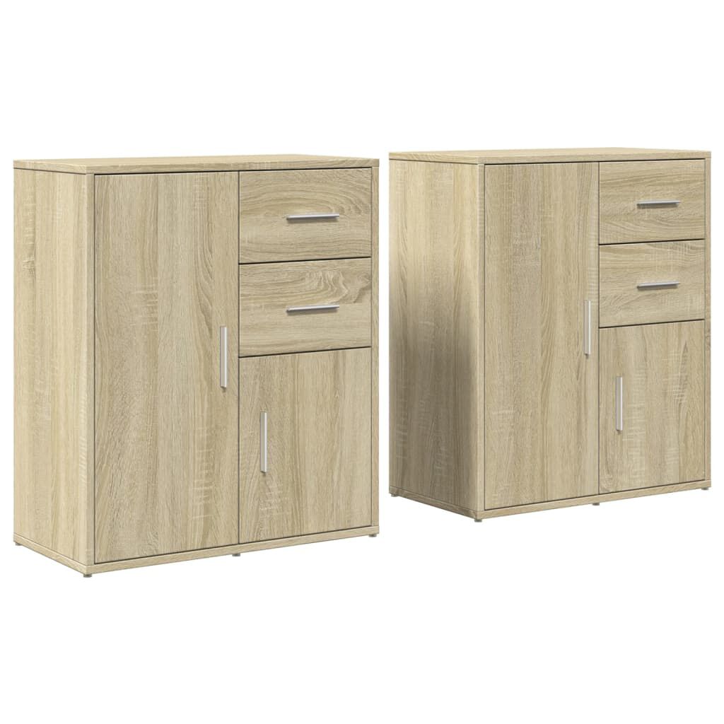 vidaXL Βοηθητικά Ντουλάπια 2 τεμ. Sonoma Δρυς 60x31x70 εκ. Επεξ. Ξύλο