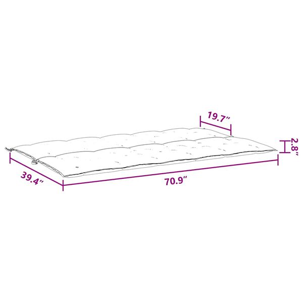 vidaXL Μαξιλάρι Πάγκου Κήπου Μπορντό 180x(50+50)x7 εκ. Ύφασμα Oxford