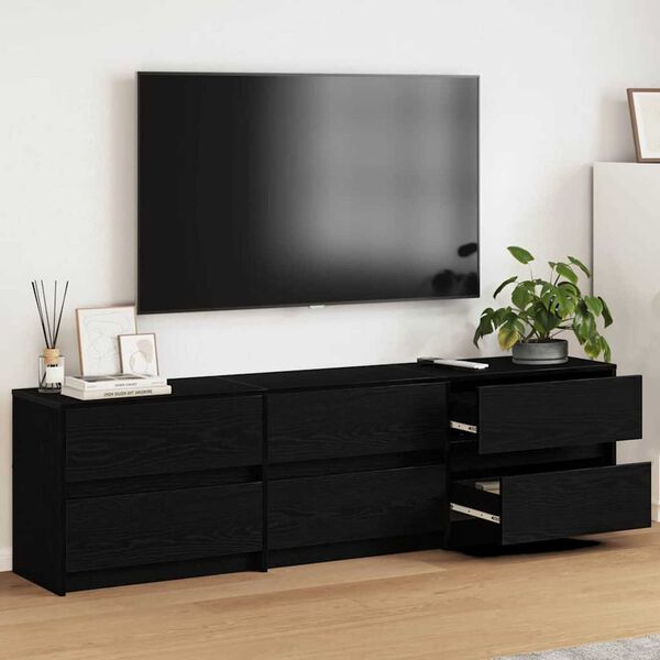 vidaXL Ντουλάπι TV Μαύρο 182 x 34 x 50 εκ