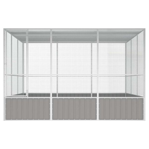 vidaXL Κλουβί Πουλιών Γκρι 302,5x324,5x211,5 εκ Γαλβανισμένο Χάλυβα