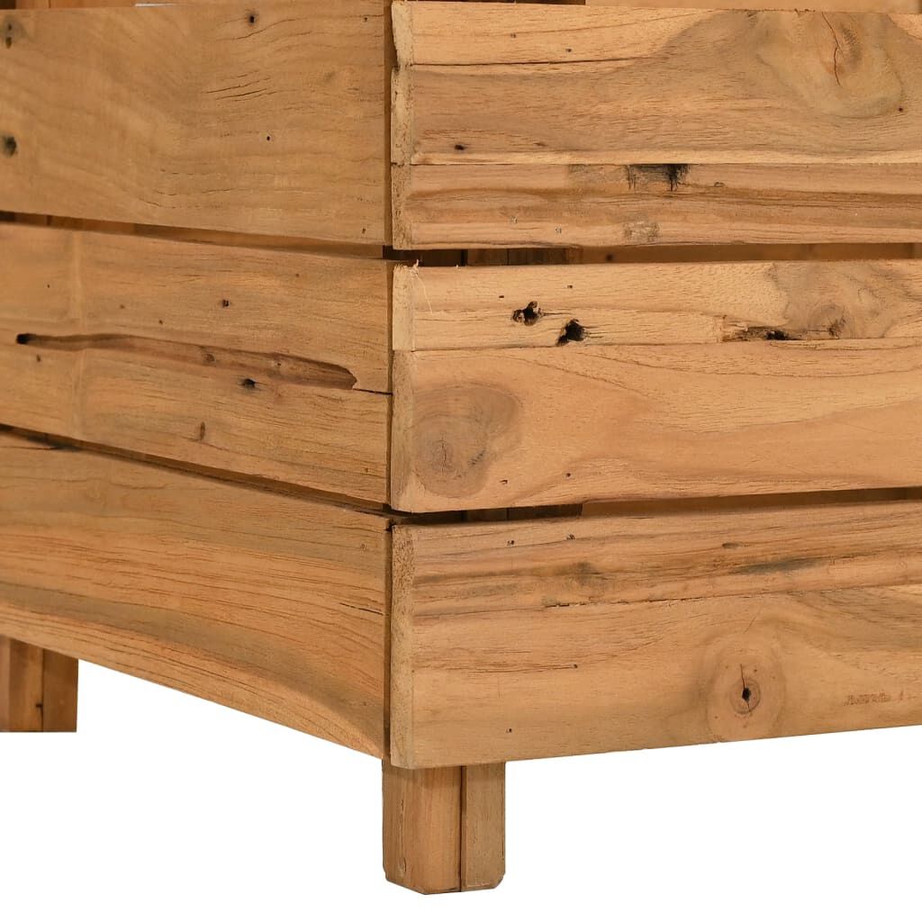 vidaXL Ζαρντινιέρα Υπερυψωμένη 100x40x38 εκ. Ανακυκλ. Ξύλο Teak/Ατσάλι