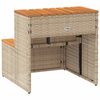 vidaXL Βήμα υδρομασάζ Μπεζ 50x50x50,5εκ. Συνθετικό Ρατάν/Μασίφ Ακακίας