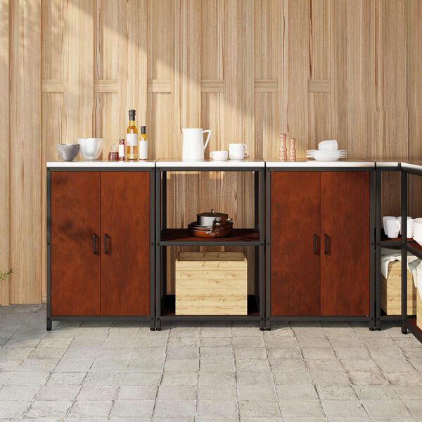 vidaXL &Sigma;&epsilon;&tau; &Alpha;&pi;&omicron;&theta;ή&kappa;&epsilon;&upsilon;&sigma;&eta;&sigmaf; &Kappa;&omicron;&upsilon;&zeta;ί&nu;&alpha;&sigmaf; &mu;&epsilon; &rho;ά&phi;&iota; &mu;&epsilon; &alpha;&pi;&omicron;&theta;ή&kappa;&epsilon;&upsilon;&sigma;&eta; 3 pcs &Sigma;&kappa; rusty