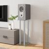 vidaXL Βάσεις Ηχείων με 4 Στήλες 2 Τεμ. Ασημί από Ψημένο Γυαλί