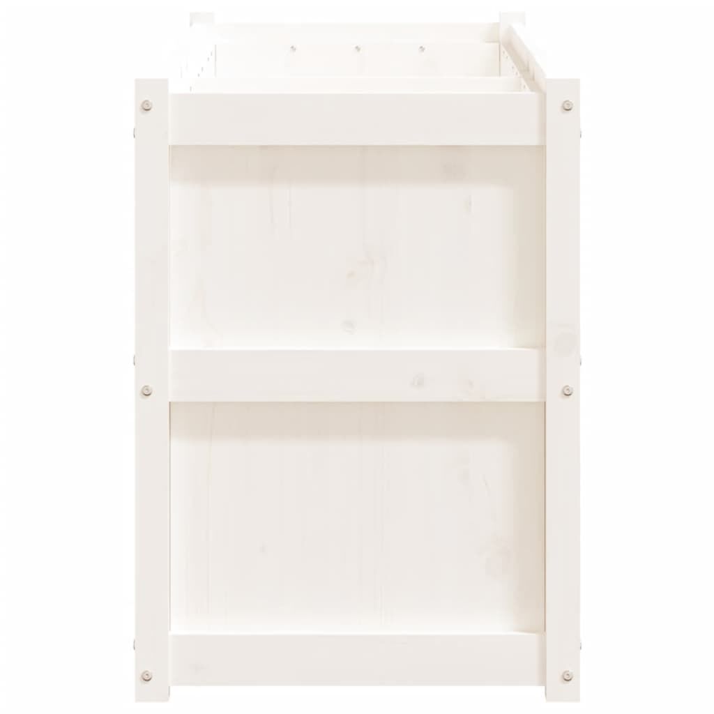 vidaXL Ζαρντινιέρα Λευκή 150 x 50 x 70 εκ. από Μασίφ Ξύλο Πεύκου