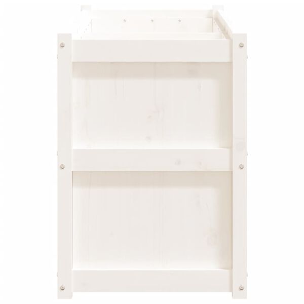vidaXL Ζαρντινιέρα Λευκή 150 x 50 x 70 εκ. από Μασίφ Ξύλο Πεύκου