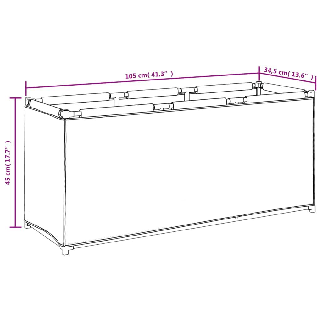 vidaXL Κουτί Αποθήκευσης Κρεμ 105 x 34,5 x 45 εκ. Υφασμάτινο