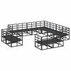 vidaXL Σετ Καναπέ Κήπου με μαξιλάρι 11 pcs Μαύρο Αλουμίνιο