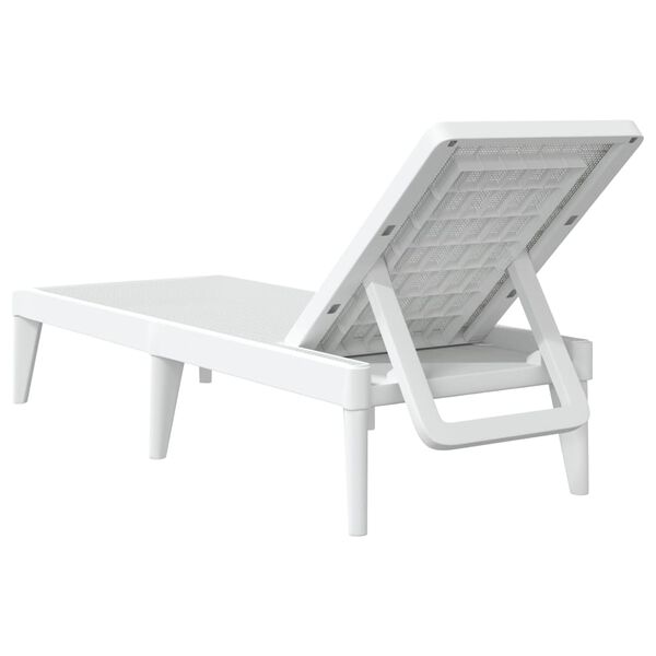 vidaXL Ξαπλώστρα Λευκή 186 x 60 x 29 από Πολυπροπυλένιο
