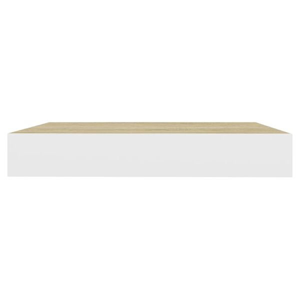 vidaXL Ράφι Τοίχου Δρυς και Άσπρο 23 x 23,5 x 3,8 εκ. από MDF