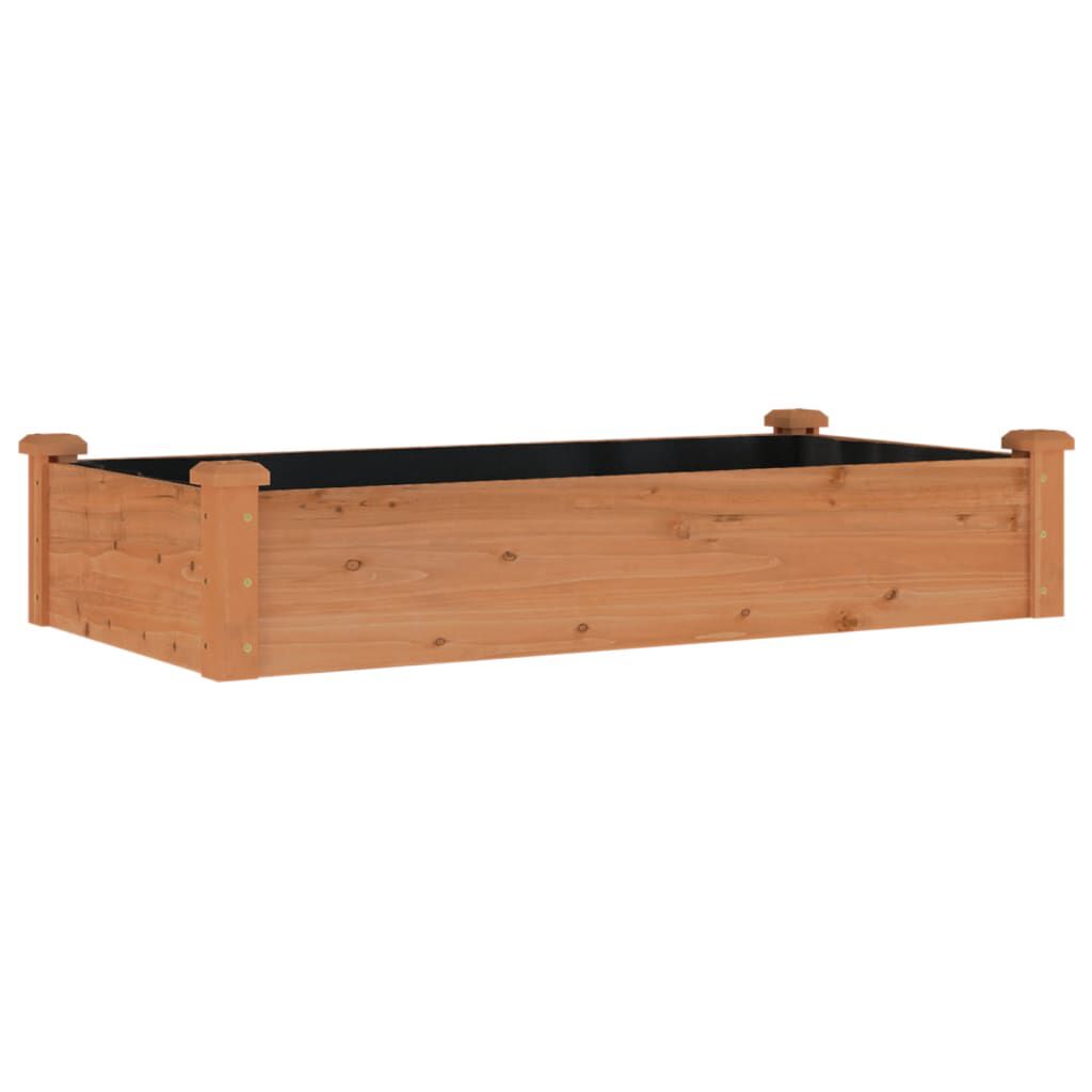 vidaXL Ζαρντινιέρα Υπερυψ. με Επένδυση Καφέ 120x60x25 εκ. Μασίφ Ελάτη