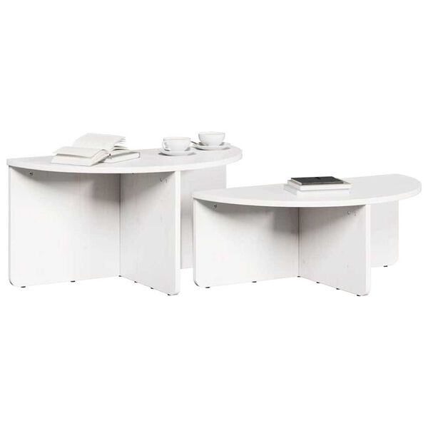 vidaXL Τραπεζάκι σαλονιού 2 pcs Λευκό 79 x 39.5 x 40 εκ