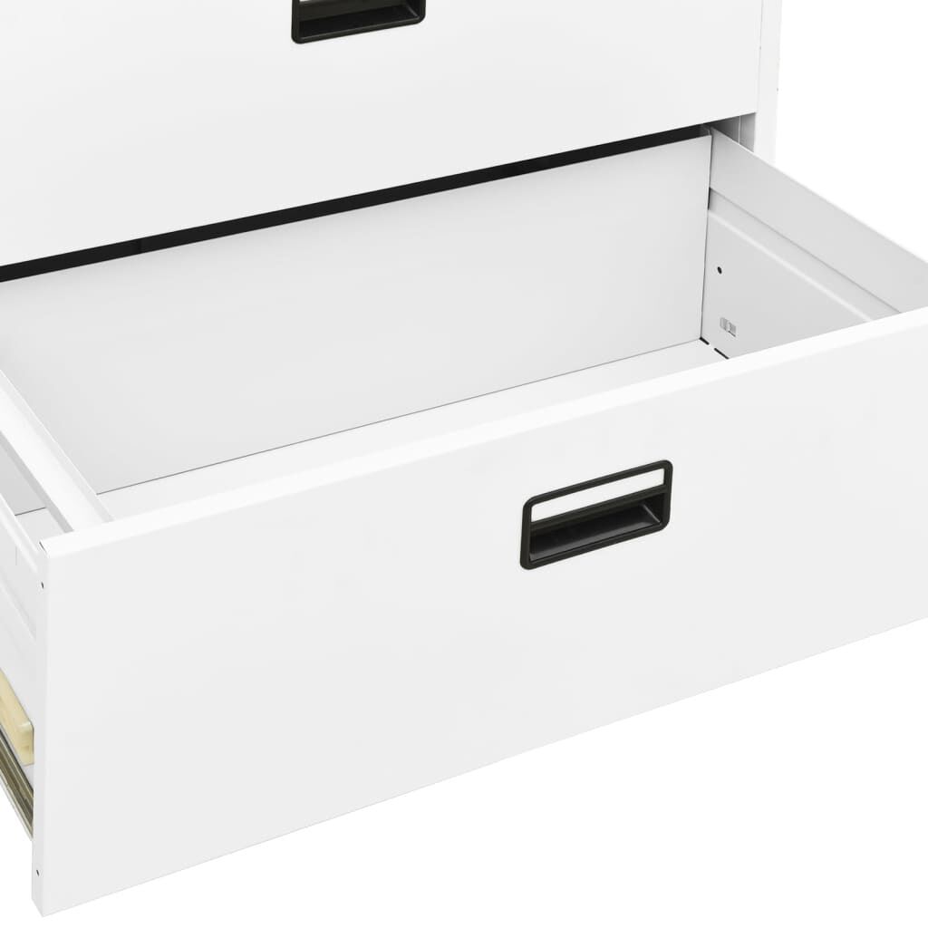 vidaXL Αρχειοθήκη Λευκή 90 x 46 x 72,5 εκ. από Ατσάλι
