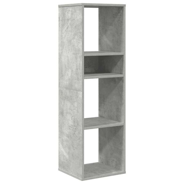 vidaXL Βιβλιοθήκη Γκρι του Σκυροδέματος 34x31x112 εκ. από Μοριοσανίδα