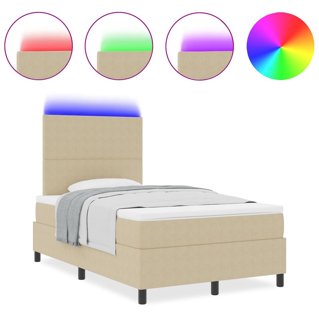 vidaXL Κρεβάτι με Σπαστό Στρώμα & LED Φως Γκρι Μπλέ 120x200 εκ. Βελούδο